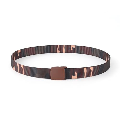 Mile High Life | Nylon Web Belt | Outdoor Military Belt | TSA Safe Buckle Plastic/Metal - color: Camo Brown