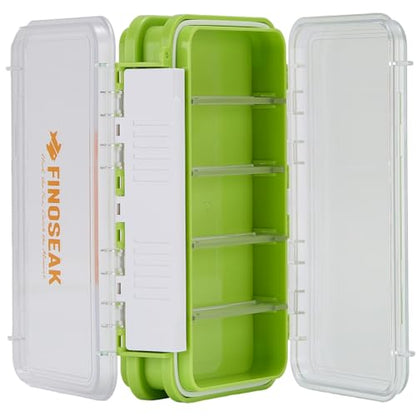 Sturdy Dual Sided Small Tackle Box Organizer, Waterproof Sealed Clear Fishing Tackle Box Tray Storage Case with Slit Foam for Jig Heads-Flies-Spoons-Rigs and Lures (FN0803) - style: FN0803