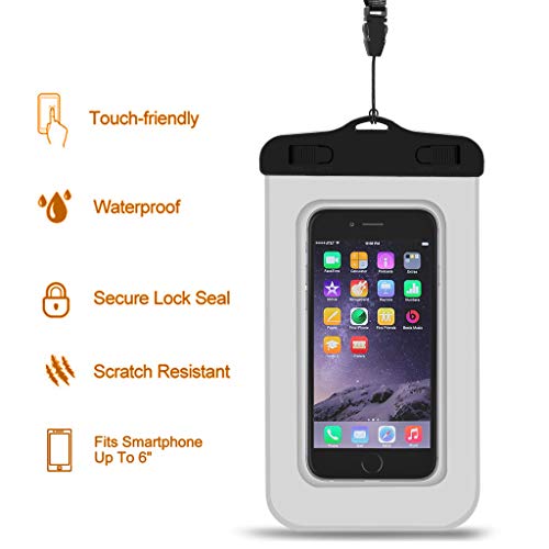 Unigear Dry Bag Waterproof, 2L/5L/10L/20L/30L/40L Floating and Lightweight Bags for Kayaking, Boating, Fishing, Swimming and Camping with Waterproof Phone Case - color: White, size: 10L