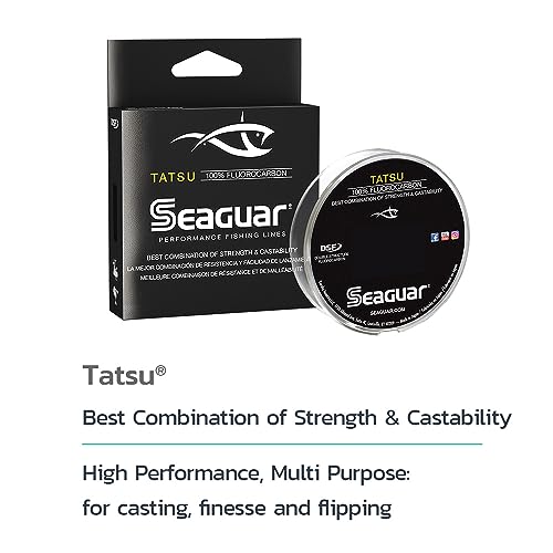 Seaguar Tatsu Fishing Line for Casting, & Live Bait, 100% Fluorocarbon, Clear, Multiple Sizes - size: 6lbs/1000yds