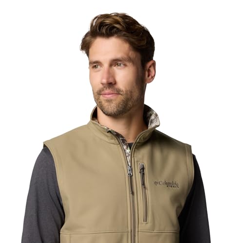 Columbia mens Phg Ascender II Softshell Vest - color: Flax/Timberwoods Camo, size: Medium