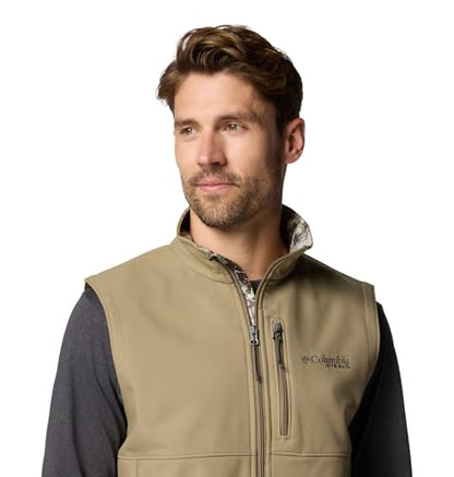 Columbia mens Phg Ascender II Softshell Vest - color: Flax/Timberwoods Camo, size: Medium