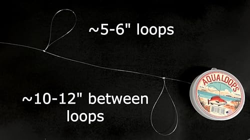 Pre-Tied Dropper Loops - 30Lbs Monofilament - 80 Loops 12 inches Apart - Made in USA
