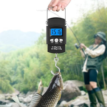 Digital Fish Scale - Electronic Fishing Weight Scale, 50kg 110lb Angling Ścale, Portable Luggage Fish Šcale, Bass Catfish Trout Fishing Tool for Bass Catfish Trout Crappie Boat Kayaking Saltwater
