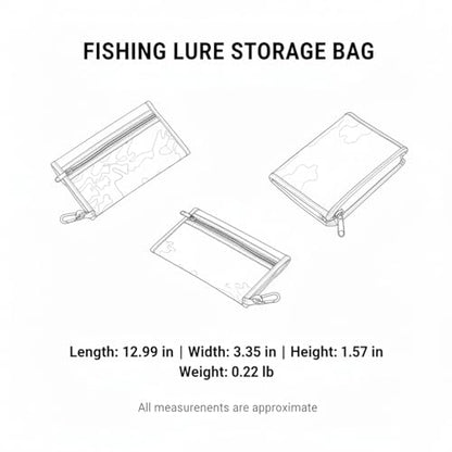 Fishing Lure Storage Bag, Canvas Roll Up Tackle Organizer for Soft Baits, Compact Portable Wrap for Backpack and Gear (1 PC)