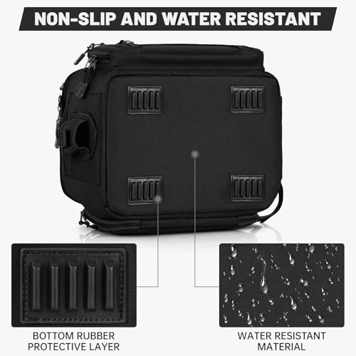20L Fishing Tackle Bag Empty, Fits 3400-3600 & 4007 Lure Boxes, Water Resistant Fishing Gear Storage Bag, Portable Padded Shoulder Strap Bag for Saltwater Freshwater, Black - color: Black, style: Bag Only