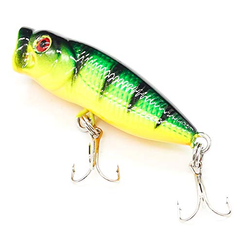 Seasky Fishing Plug Lures Micro Popper Topwater Trout Attack in Freshwater - color: Perch