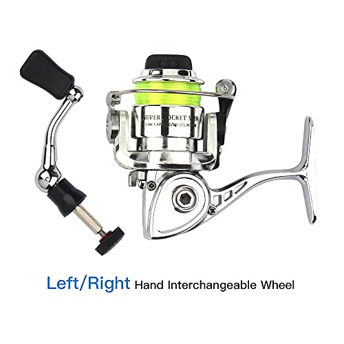 Lixada Fishing Rod Reel Combo Mini Pen Fishing Pole Kit Telescopic Fishing Rod Spinning Reel Combo Kit - color: Black, size: 1.8 m