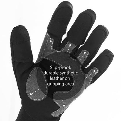Bassdash WintePro Insulated Fishing Gloves Water Repellent with Fleece Lining Cold Weather Winter Gloves for Men Women Ice Fishing Hunting Photography Hiking - color: Black, size: Small
