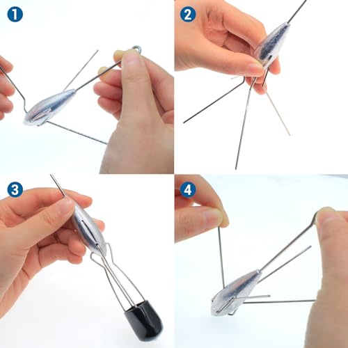 3 Pcs Sputnik Sinker Long Tail Fishing Weight Equipment, Saltwater Surf Casting Catfish Sinkers, Beach Sea Ocean Sand Fishing Spider Sinker(Silver) - color: Silver, size: 3oz-3pcs