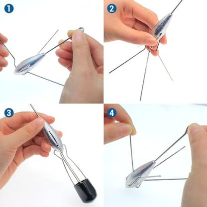 3 Pcs Sputnik Sinker Long Tail Fishing Weight Equipment, Saltwater Surf Casting Catfish Sinkers, Beach Sea Ocean Sand Fishing Spider Sinker(Silver) - color: Silver, size: 4oz-3pcs