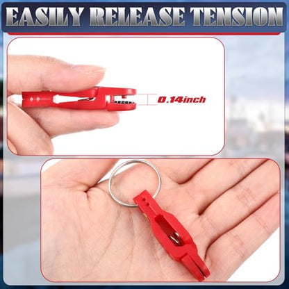 Honoson 20 Pieces Heavy Tension Snap Release Clips Padded Trolling Clips with Key Ring for Weight Planer Board Offshore Kites Downrigger Fishing - color: Black, Red