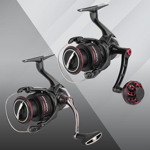 GOMEXUS Power Handle for Shimano Stradic FL FM Stella Vanford Vanquish Nasci Twinpower 1000-5000 Spinning Reel Replacement Crank - color: Black Red-CNC Version