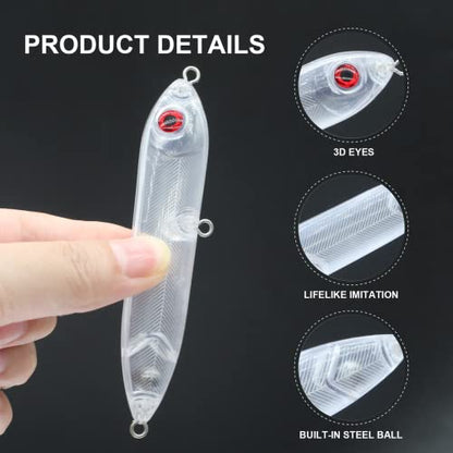 10pcs/20pcs Fishing Blanks Lures Kit Fishing Topwater Unpainted Swimbait Unpainted Crankbaits Hard Baits DIY Lure for Bass Salmon Trout Saltwater and Freshwater - color: B: 20pcs 0.35oz/10g
