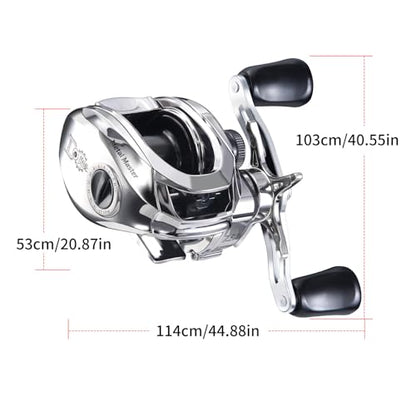 HAUT TON Matel Master Advanced Version Baitcaster reels,6.2:1Gear Ratio,5+1Ball Bearing,Bait clickers,12Lb Drag System Fishing Reels,for Saltwater,Freshwater - color: MM-DC