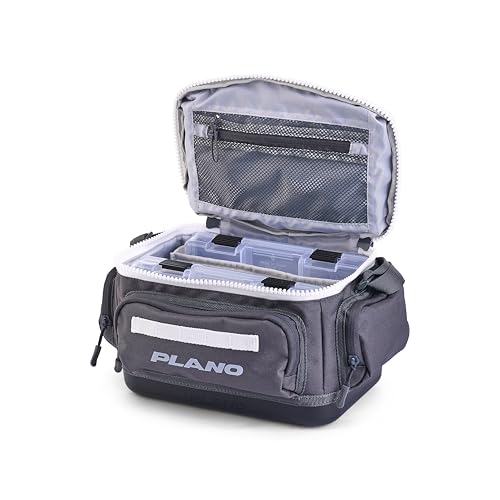 Plano Weekend 3500 Tackle Bag, Cutting-Edge Fishing Tackle Bag, Molded Waterproof Base, Spacious Storage, Die Cut Tool Sleeves, Daisy Chain Attachment Points - color: Slate, style: 3500 Tackle Case