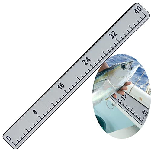 Fish Ruler for Boat 40"/48" with Backing Adhesive Fish Measuring Sticker Foam Fish Measuring Board for Fishing Boat, Cooler, Kayak, Yacht Fish Ruler Boat Accessories - color: Light Grey