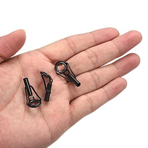 PATIKIL Tube Dia Fishing Rod Tips Repair Kit, Stainless Steel Black Guide Ring for Fishing - size: 3.8mm