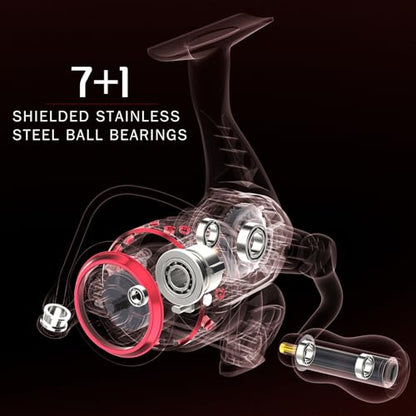 Ashconfish Spinning Reel, Saltwater Spinning Fishing Reels, Freshwater Fishing Reel, Ultra Lightweight Body, 8 Stainless Steel BB, 5.0:1 Gear Ratio, Max 17.6lbs Drag, Come with 109Yards Braided Line - style: Cf5000