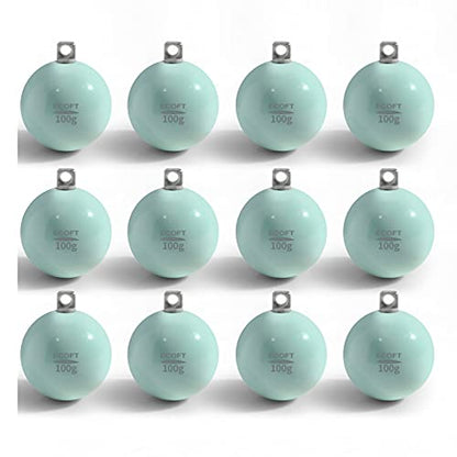 Lead Free Fishing Weights Sinkers 20g-200g Coated Egg Sinkers Cannonball Weights Assorted Sizes Bag and Fishing Weights Assortment Box Non-Lead Fishing Weights Saltwater Freshwater - style: 100g(3.52oz)-12pcs