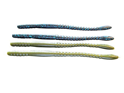 Floating Worm 10 Per Pack 6 Inch Scented Bass, Walleye and More - color: Green Pumpkin