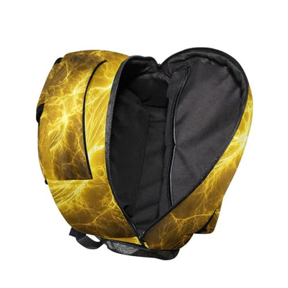 Pfrewn Kids Backpack for Boys Hot Yellow Lightning Electrical Backpacks Lightweight School Bag 17" - color: Cowgirl, size: 12x7.3x16.9in
