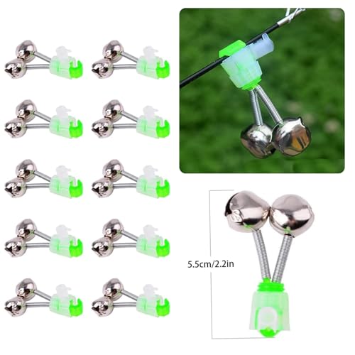 2 Pack Upgraded Automatic Spring Fishing Rod Holder with 10 Fishing Bells | Heavy-Duty Ground Stand for Saltwater/Freshwater, Fits Any Size Fish