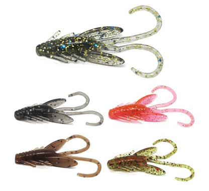 20pcs Craw Fishing Soft Plastic Lure 1.6'' Freshwater Crappie Bass Perch - color: C# 20PCS