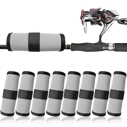 8 Pack Fishing Lure Covers，Lure Wraps for Fishing Rod，Fishing Hook Bait Covers - color: Light Gray