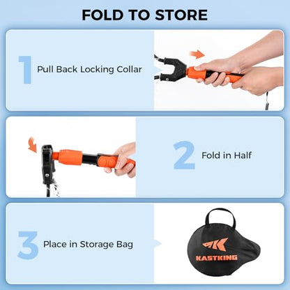 KastKing Titanet Fishing Net, Durable Aluminum Handle, Non-Slip Hi-Vis Grip, Compact Bag & Lanyard, Ideal for Kayak, Lake, Fly, or River Fishing, 2 Net Options - size: 26" Total Length (Fixed Handle), style: Silicone Net