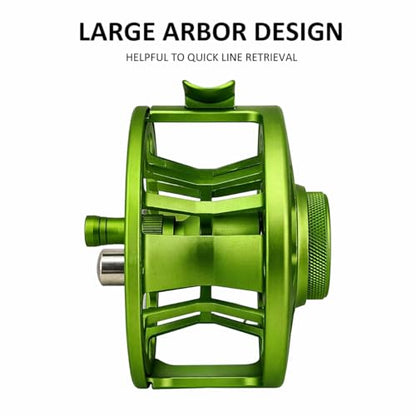 Aventik FLK Fly Fishing Reel Aluminum Trout 3/5, 5/7, 7/9wt Large Arbor Freshwater Fly Reel - size: 3/5wt, style: Green-without Line