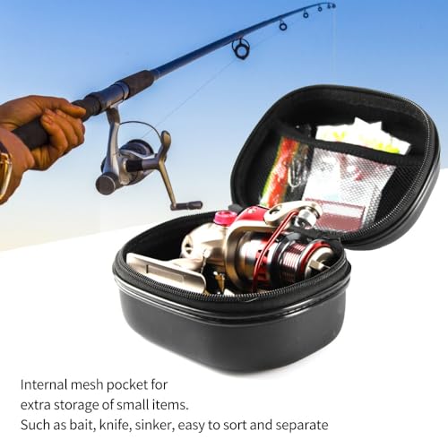 Portable Fishing Reel Case – 15x12.5cm Lightweight EVA Shockproof Storage Bag with Zipper, Protective Organizer for Spinning & Baitcasting Reels