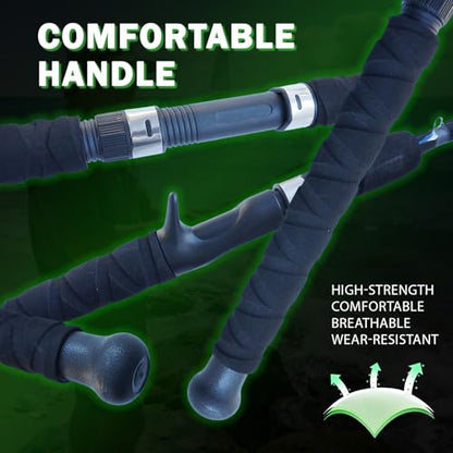 Spinning & Casting Fishing Rod, Durable Carbon & Glass Composite Blank, ML Power, Ceramic Guides, Fluorescent Strike Tip, Split Handle, Gift-Ready, Freshwater/Saltwater - size: LTWQB198-6'6"