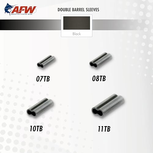 AFW Thin Wall Double Barrel Crimp Sleeves - Premium Fishing Copper Crimp Sleeve with Burr Free Black Finish, Enhanced Flexibility - Durable and Lightweight - Retail & Bulk Pack Available - color: Black, style: #7t/.053" - 1,000 Pc