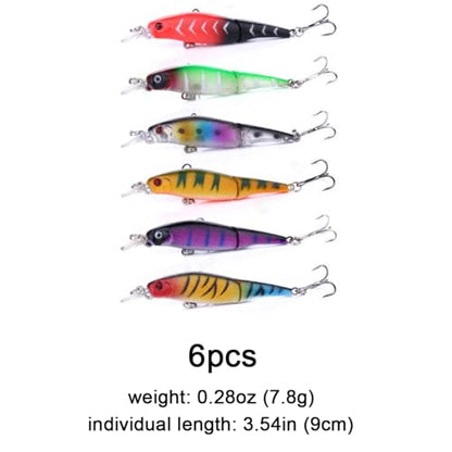 Fishing Lures Kit Minnow Popper Crank Baits Freshwater Bass Fishing Baits Set - color: DYP60PCSA