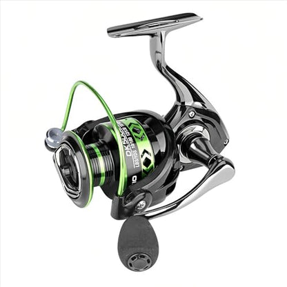 Spinning Fishing Reel – Metal Spool, Long Cast Deep Spool Reel, Smooth Drag System, Metal + Nylon Body Lure Reel for Bass Trout Carp, Freshwater & Saltwater Spinning Reel - size: 3000