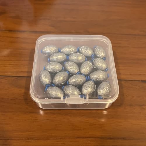 Egg Shape Fishing Sinker Oval Drop Shot Bass Fishing Weight Casting Sinkers for Saltwater Freshwater (20Pcs 5g) - size: Size4-20Pcs-Egg Sinker-5G