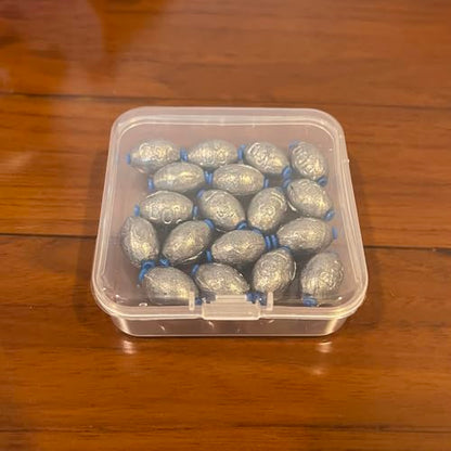 Egg Shape Fishing Sinker Oval Drop Shot Bass Fishing Weight Casting Sinkers for Saltwater Freshwater (20Pcs 5g) - size: Size4-20Pcs-Egg Sinker-5G