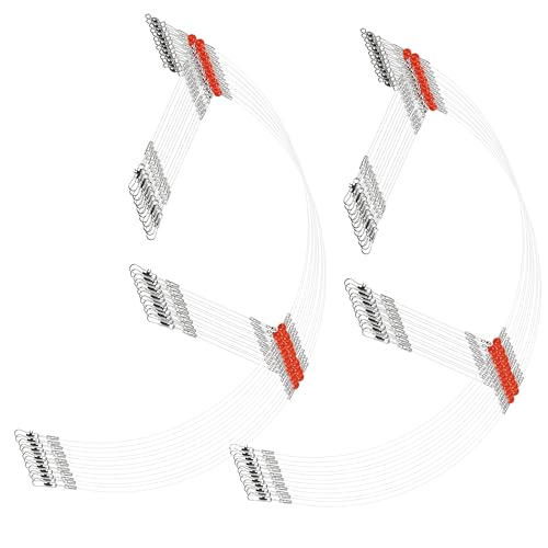 Fishing Leader Rigs Saltwater Tackle Rigs with Swivels Snaps, High Strength Wire Leaders Rigging Surf Fishing Gear Equipment for Lures Bait Hooks Catfish Walleye - color: Clear Nylon Leader, size: 24PCS, style: 2 Arm