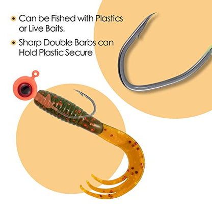 Dr.Fish Crappie Jig 3D Eyes Fishing Jig Head Freshwater Crappie Trout Panfish Hook Bass Fishing Lure 1/32oz 1/16oz 1/8oz - color: White, size: 1/16oz(#4)-30 Pack