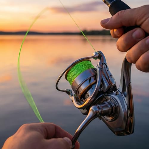 Speckled Braided Fishing Line, 1000 Yards, Low Memory PE, 6-80LB Test, Green - size: 0.12MM/8LB
