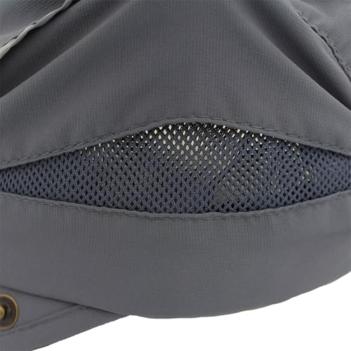 Connectyle Men's Sun Hat with Detachable Neck Flap Adjustable Outdoor UPF 50+ Baseball Sun Cap for Fishing Hiking Golfing - color: Dark Grey