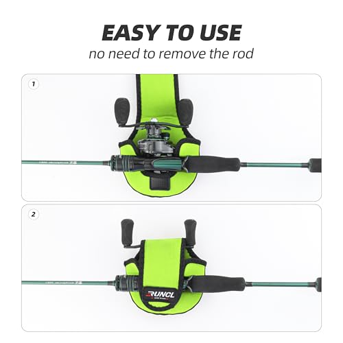 RUNCL Baitcasting Reel Bag – Protective Storage Pouch for Baitcasting Reels & Spinning Reels, Lightweight & Durable, Ideal for Freshwater & Saltwater Fishing Trips (Green & Black) - color: B-Green & Black
