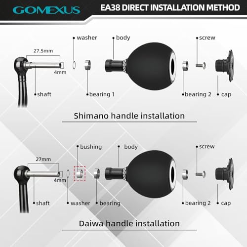 GOMEXUS Power Knob Compatible for Shimano Daiwa Spinning Reel Fishing Reel Handle Knob - color: EVA Silver