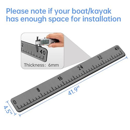 Fish Ruler with 3M Adhesive - 40in EVA Foam Fish Measuring Ruler for Fishing Boat Marine Accessories, Waterproof Non Slip Fish Measuring Tape, Fish Measurement Sticker Tool for Boat Kayak - color: Mid Grey