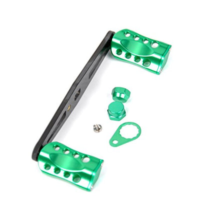 NEW Replacement Carbon Fiber 6061 Aviation Aluminum Fishing Reel Handle knobs Accessories for Baitcasting Rocker - color: 02S-S GREEN