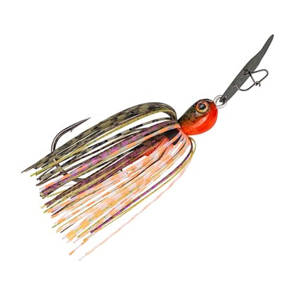 Strike King Thunder Cricket Fishing Lure, Vibrating Swim Jig, Silver Blade, 4/0 Jungle-Style Flipping Hook - color: Bluegill, size: 3/8 oz