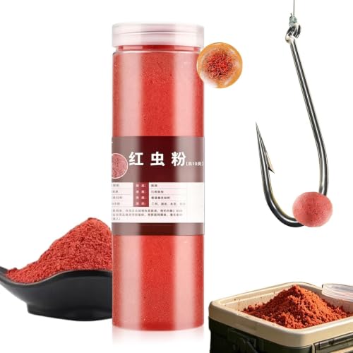 Fishing Bait Additive Powder,250g Red Worm Enhancer | Smell Fish Attractant Baits,for Trout Carp Bass Shellfish Outdoor Fishing Freshwaters Seawater Camping Kayak Lake River