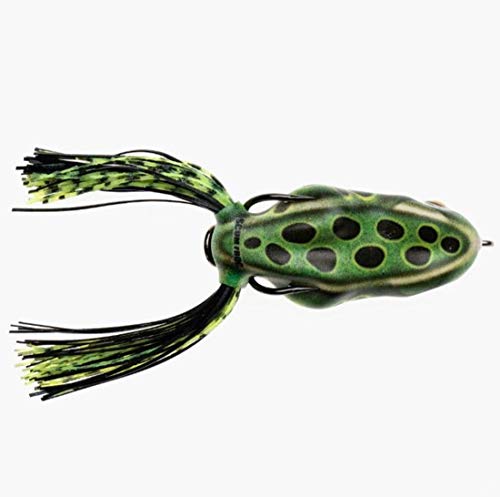 Scum Frog Trophy Series Topwater Bass Fishing Hollow Body Frog Lure with Weedless Hooks - color: Leopard, size: 5/8 Ounce