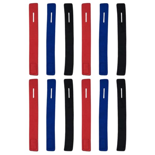 ULTECHNOVO 12pcs Adjustable Elastic Fishing Rod Securing Straps with Nylon Material and Widened Thickened Backing for Comfortable Pressure Distribution, for Lakes and Rivers